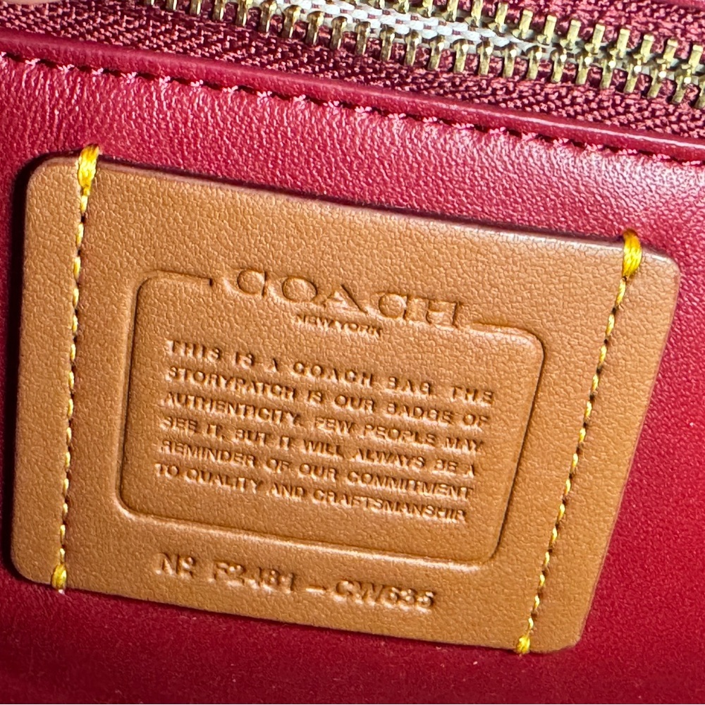 Coach Rogue Top Handle bag In Ruby Red Spazzolato Leather Limited Edition NWT - Picture 11 of 11